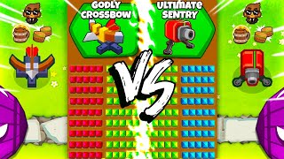 Shooty Turret Tower vs Sentry Tower in Modded BTD 6 Upgradeable Tiers [upl. by Aisirtap435]