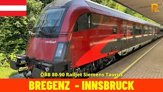 Cab Ride Bregenz  Innsbruck Austrian Federal Railways ÖBB Austria train drivers view 4K [upl. by Noval]