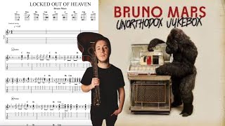 Bruno Mars  Locked Out Of Heaven GUITAR COVER  PLAY ALONG TAB  SCORE [upl. by Areemas]