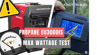 Honda EU3000is  EU30is Generator Propane Conversion Kit  Max Wattage Test by Grenergy [upl. by Eednil162]