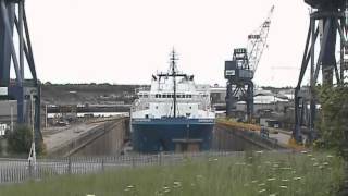 Cable Ship European Supporter in the Dry Dock at Hebburn 25th June 2012 [upl. by Neenad]