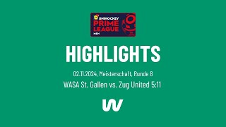 Highlights WASA St Gallen vs Zug United 511 [upl. by Hyacinthe430]