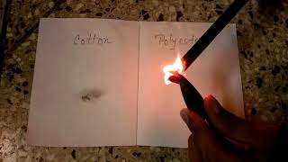 Cotton Fabric VS Polyester Fabric Test with Fire [upl. by Fihsak]