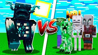 Warden vs All Mobs In Minecraft Bedrock Edition – Minecraft 121v [upl. by Darian]