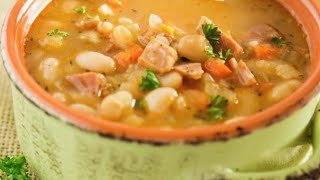 Ciorbă de Fasole Boabe cu Afumătură  White Beans Soup with Smoked Bacon [upl. by Orin]