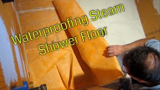 Waterproofing Shower Floor With Kerdi Membrane Schluter Systems Steam Shower Part 3 [upl. by Eixid484]