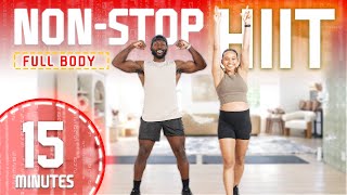 15 Minute Full Body Strength X HIIT Workout Low Impact  No Repeat  No Equipment [upl. by Ahsert]