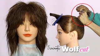 DIY WOLF CUT tutorial QUICKampEASY [upl. by Osmo]