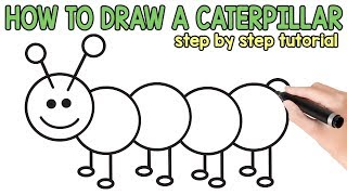 How to Draw a Caterpillar  Step by Step Guide for Kids and Beginners [upl. by Major501]