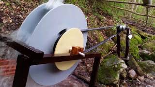 Homemade Water Wheel 2  Producing electricity [upl. by Yarased]