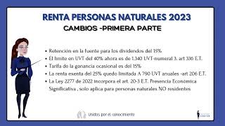 Renta Personas Naturales 2023Cambios [upl. by Huldah]