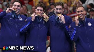 Team USA wins gold on Day 1 of Paris Olympics [upl. by Euqenimod359]