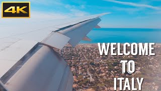 Welcome to Italy  Landing At Rome Fiumicino Airport  Emirates Airline 🇮🇹  4k UHD [upl. by Alliuqaj658]