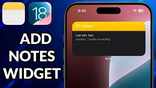 How To Add Notes Widget To iPhone Home Screen On iOS 18 [upl. by Sucramaj507]