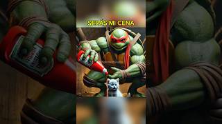 TORTUGA NINJA SE LO QUIERE COMER 😨 cat gatito gato viral short shortviral historia perro [upl. by Enilra46]