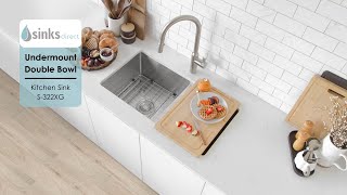 33 inch Undermount Double Bowl Kitchen Sink Stainless Steel by Stylish® S322XG Beryl [upl. by Lorilyn]