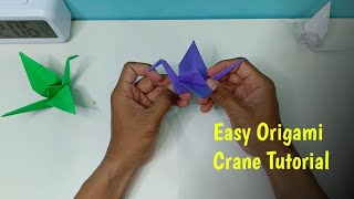 Easy Origami Crane Tutorial  Super Simple [upl. by Azeria]