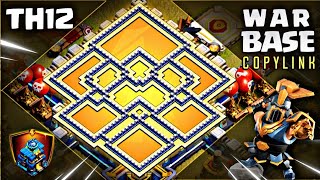 NEW ULTIMATE Town Hall 12 TH12 War Base Copy Link ANTI 3 STAR Clash of Clans 1102 [upl. by Aurlie]