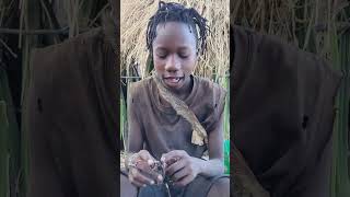 Eating the delicious meat in the wild africa wildlife hadzabe [upl. by Natsyrk]