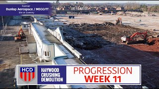 Dunlop AVIATION Meggitt former site Demolition Progression WEEK 11  HCD Demolition Ltd 5K HD [upl. by Busiek]