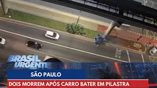 Dois morrem após carro bater em pilastra do monotrilho em São Paulo  Brasil Urgente [upl. by Selden]