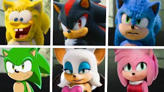 Sonic The Hedgehog Movie 3 Best Friends Characters Shadow Spongebob Green Sonic Sonicexe [upl. by Wieren]