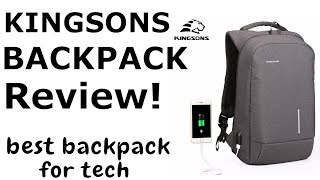 KINGSONS Backpack Review Best backpack for tech 2019 Лучший рюкзак для технологий CRZ [upl. by Flosser]