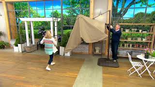 ATLeisure 85 Square Olefin Fabric Offset Umbrella with Base on QVC [upl. by Adnilemreh]