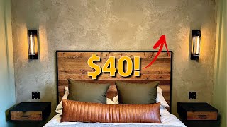 DIY CONCRETE Accent Wall on a BUDGET  Bedroom Renovation Part 4 [upl. by Anuahsat]