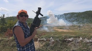 LG 440 40mm Grenade launcher Firing exploding rounds [upl. by Hamal315]