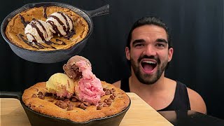 ASMR MUKBANG NUTELLA CHOCOLATE COOKIE amp ICE CREAM PIZOOKIE EATING SOUNDS [upl. by Heigho357]