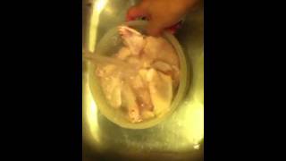 Chicken wings  washing frozen chicken wing [upl. by Enaled]