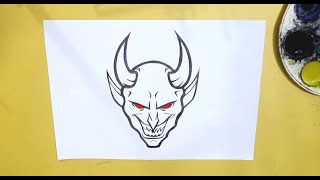 How to draw Devil face [upl. by Notfol]