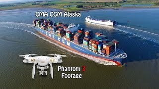 CMA CGM Alaska  4k Aerial Footage [upl. by Kannry917]