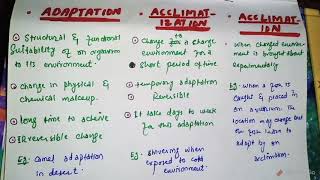 Adaptation Acclimatization and Acclimation [upl. by Nwahsel]