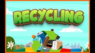 Recycling for Kids Recycling Plastic Glass and Paper  Recycle Symbol  Reduce Reuse and Recycle [upl. by Llertac]