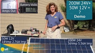 Mismatched Solar Panels  What happens 200W 24V with a 50W 12V [upl. by Uhn79]