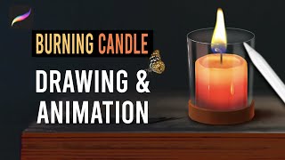 How To Draw a Realistic Candle amp Animate Flames  Procreate Drawing amp Animation Tutorial [upl. by Lemuel]