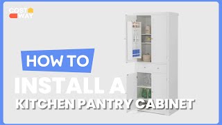 How to Install the 72 Inch Freestanding Kitchen Pantry Cabinet  JV10778 costway howto [upl. by Ladiv]