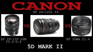 CANON 24105mm L f4 vs 28135mm f3556 vs 50mm f14 [upl. by Annasoh]