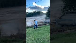 Video shows a bridge in Tennessee collapsing amid powerful floods from Hurricane Helenes remnants [upl. by Danila686]