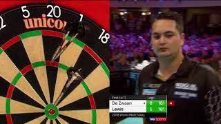 Ridiculous leg of darts Lewis mirrors every De Zwaan visit [upl. by Eromle759]