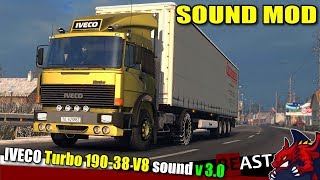 ETS2  sound mod quotIVECO Turbo 19038 V8 sound v30quot  review [upl. by Adahs]