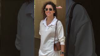 Sanya Malhotra shares a joyful smile with the paparazzi during her recent outing in Juhu [upl. by Eduj]