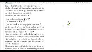 14Modes de transport des particules détritiques [upl. by Elletnwahs]