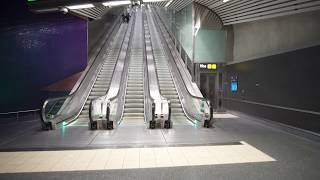 Sweden Stockholm City train station 2X escalator 1X elevator  going up [upl. by Nicolella]