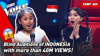 The MOST VIEWED Blind Auditions of The Voice Kids Indonesia 2021 🇮🇩  Top 10 [upl. by Ahsir]