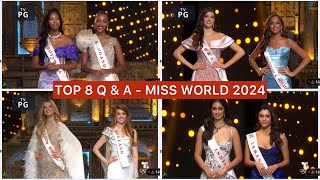 TOP 8 Q amp A  MISS WORLD 2024 [upl. by Ettennek]