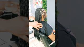 Fulani Braids Midback Braids with curly ends shorts shortvideo fulani midback midback [upl. by Trip]