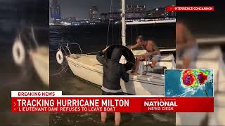 Tampas TikTok viral Lieutenant Dan refuses to leave boat find shelter from Hurricane Milton [upl. by Demodena]